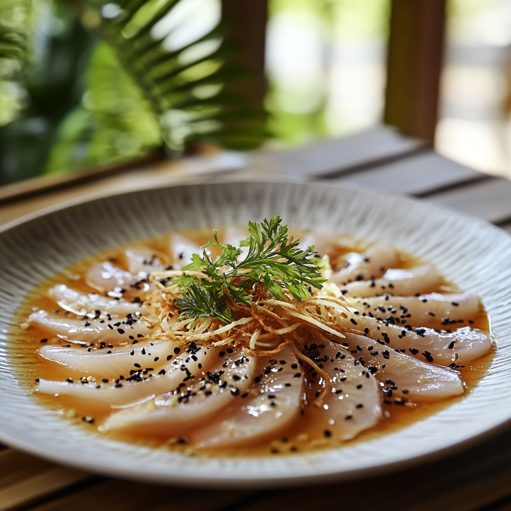 Grouper (Mérou, Grouper) ceviche et carpaccio