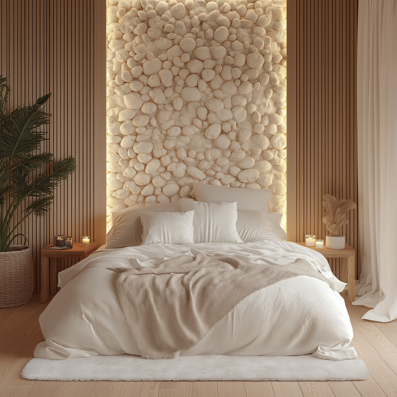 Essential Materials for villa - stone, wood and concrete
