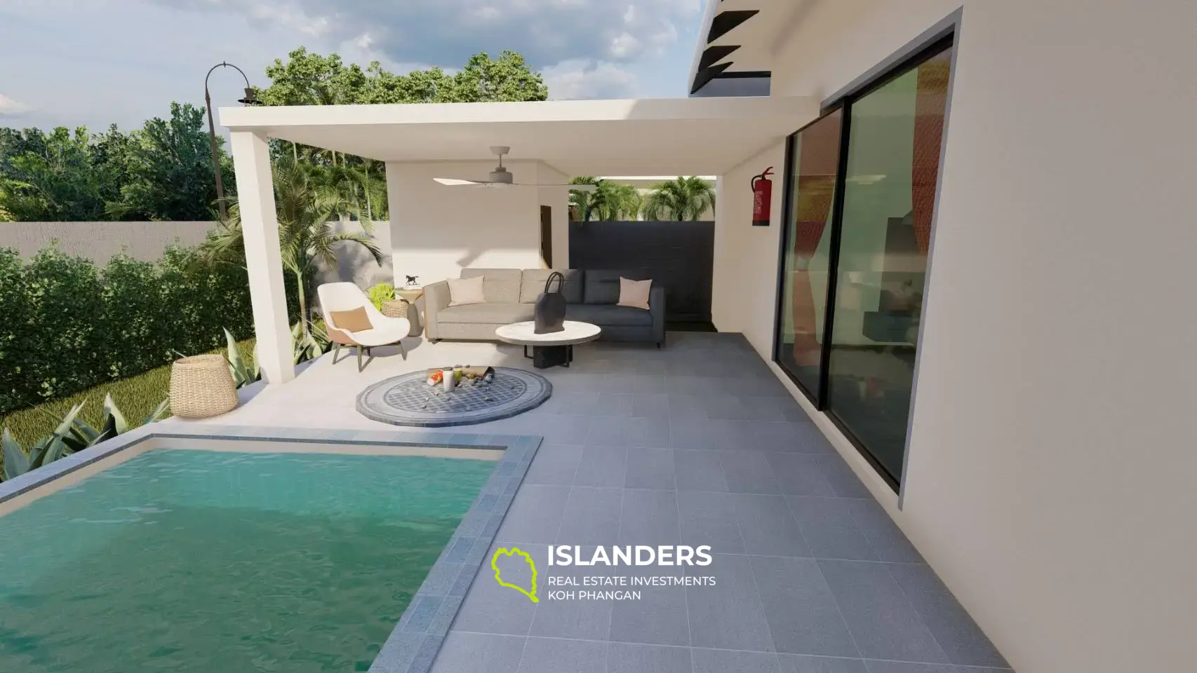 3 bedroom, 3 bathroom lease hold pool villas development in Lamai.