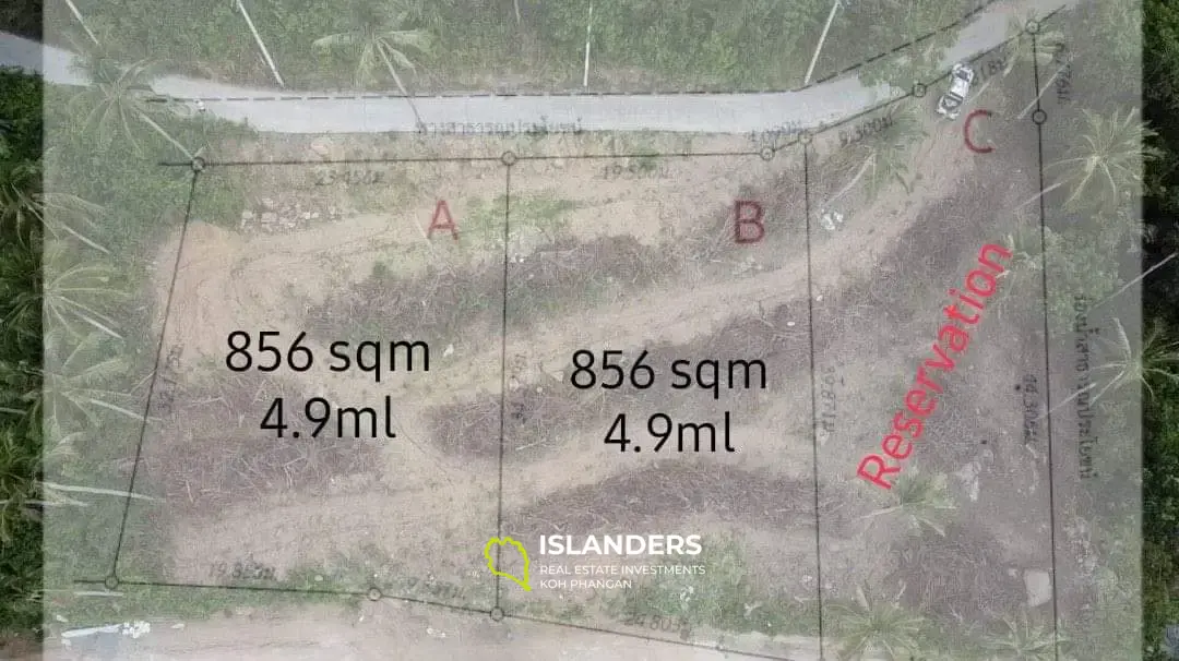 LAMAI plots in 2 options:  Size 856 sqm price 4.9ml - Size 1712 sqm price 8.9ml     