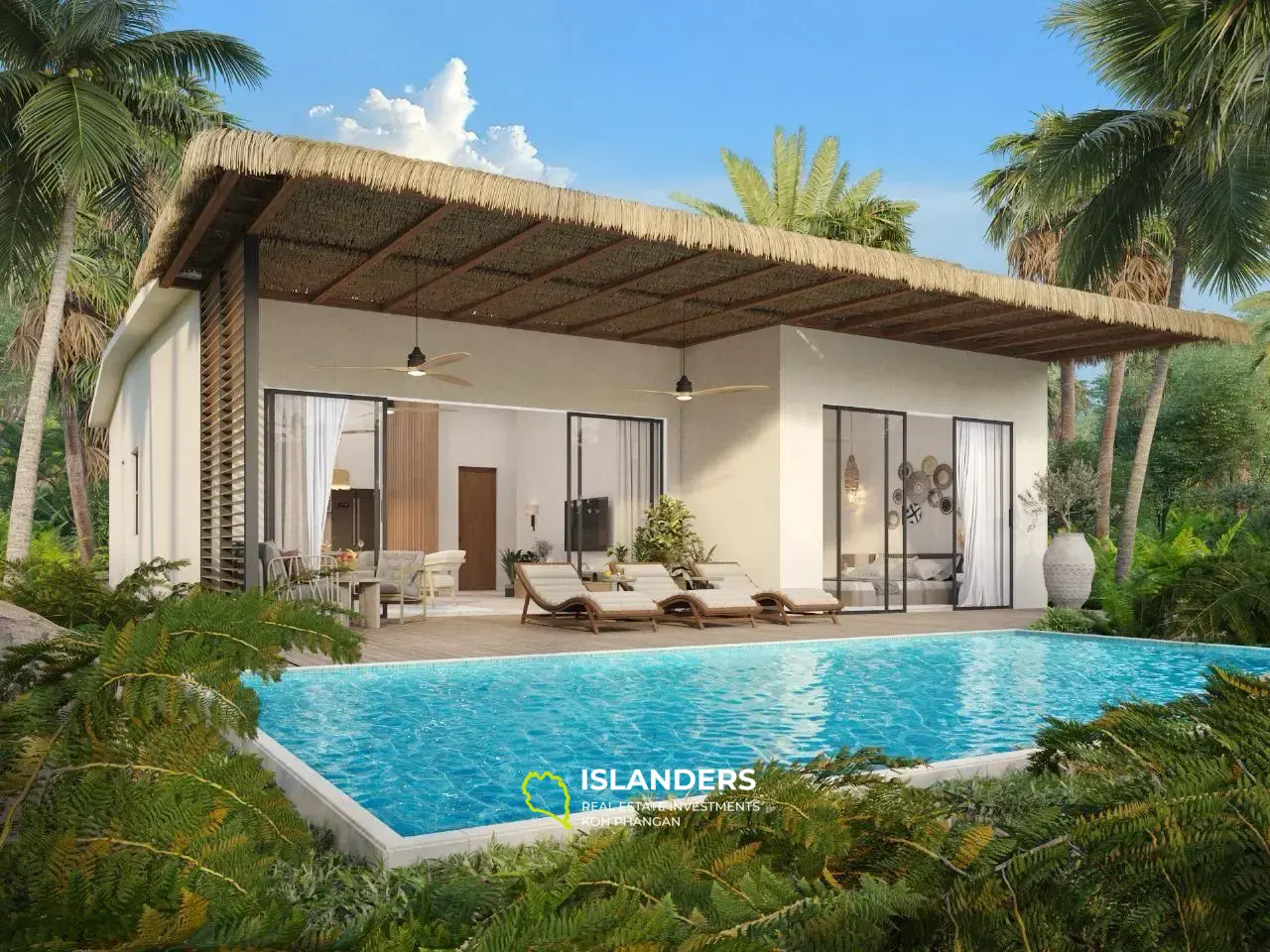 Tropical 3-bedroom pool villa in Srithanu