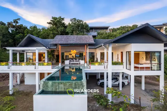 Luxury 3-Bedroom Sea View Pool Villa on 1 Rai Land – Srithanu Area