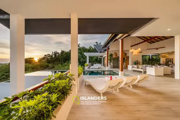 Luxury 3-Bedroom Sea View Pool Villa on 1 Rai Land – Srithanu Area