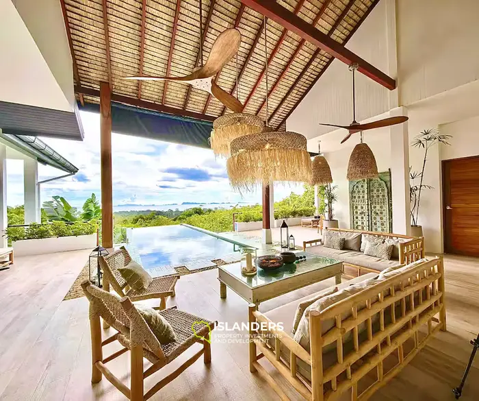 Luxury 3-Bedroom Sea View Pool Villa on 1 Rai Land – Srithanu Area