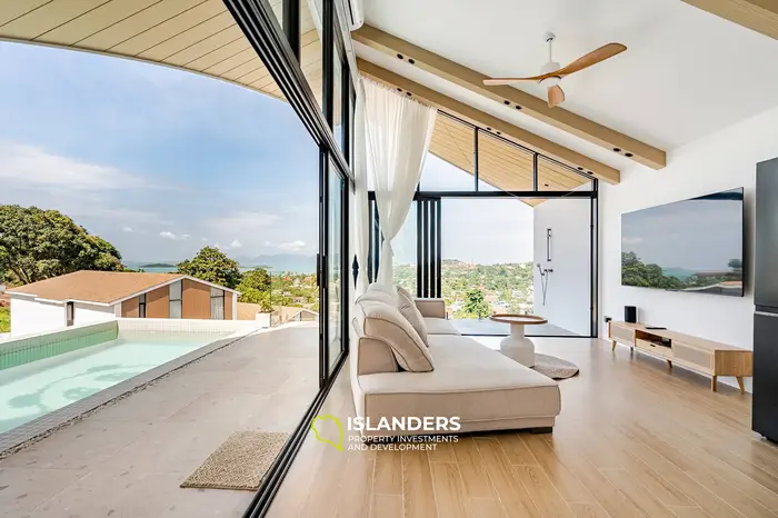 Brand new 3 bdrm pool villa with panoramic sea views (Plai Laem)