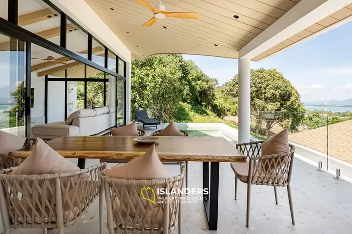 Brand new 3 bdrm pool villa with sea view (Plai Laem)