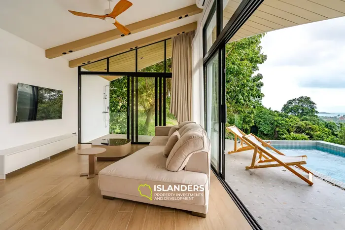 Cozy 3-bdrm pool villa overlooking the sea (Plai Laem)