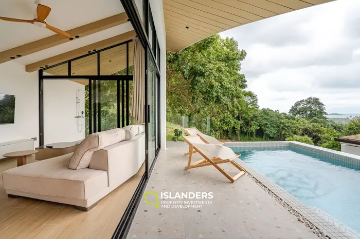 Cozy 3-bdrm pool villa overlooking the sea (Plai Laem)