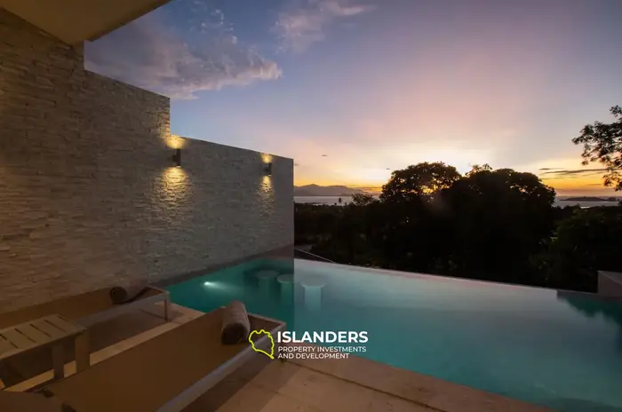 4-bdrm pool villa with panoramic views of the bay and sea (Bophut)