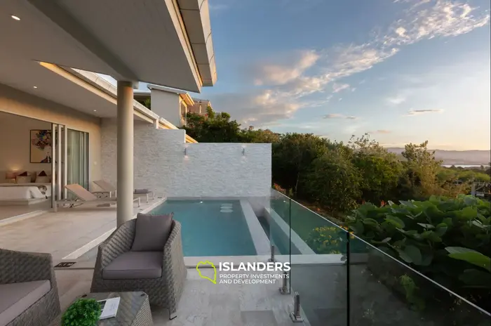 4-bdrm pool villa with panoramic views of the bay and sea (Bophut)