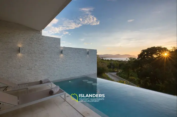 4-bdrm pool villa with panoramic views of the bay and sea (Bophut)