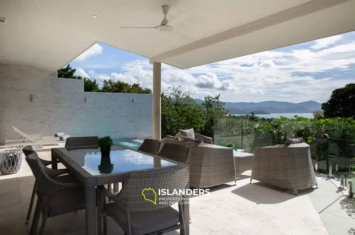 4-bdrm pool villa with panoramic views of the bay and sea (Bophut)