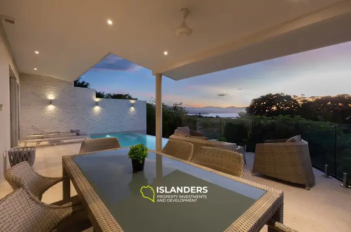 4-bdrm pool villa with panoramic views of the bay and sea (Bophut)