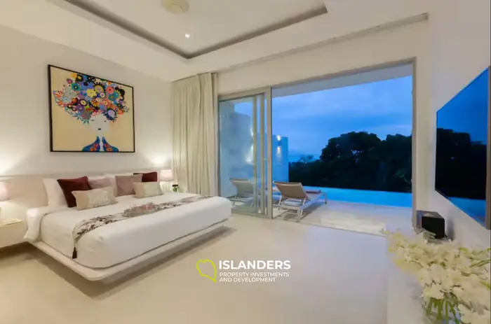 4-bdrm pool villa with panoramic views of the bay and sea (Bophut)