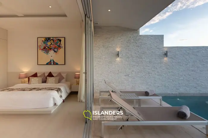 4-bdrm pool villa with panoramic views of the bay and sea (Bophut)