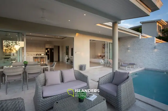 4-bdrm pool villa with panoramic views of the bay and sea (Bophut)