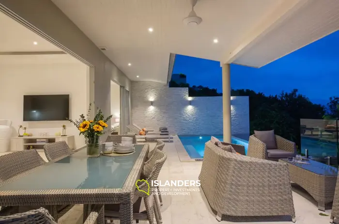 4-bdrm pool villa with panoramic views of the bay and sea (Bophut)