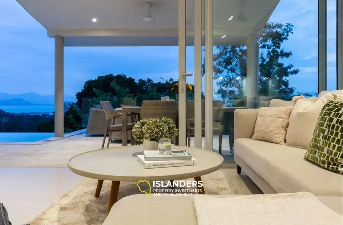 4-bdrm pool villa with panoramic views of the bay and sea (Bophut)