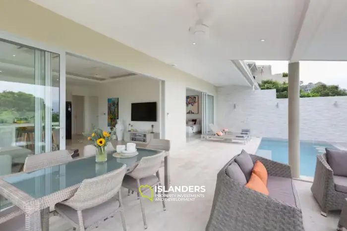 4-bdrm pool villa with panoramic views of the bay and sea (Bophut)