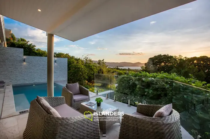 4-bdrm pool villa with panoramic views of the bay and sea (Bophut)