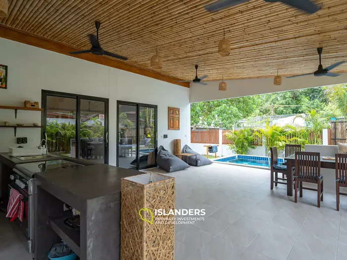 Private pool villa at walking distance to the beach