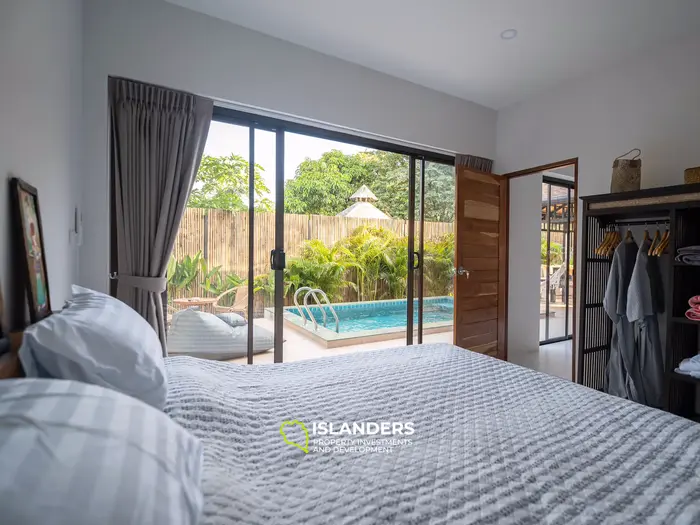 Private pool villa at walking distance to the beach