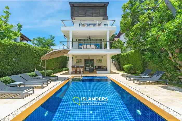 3-bdrm pool villa with panoramic sea view from the top floor (Choeng Mon)