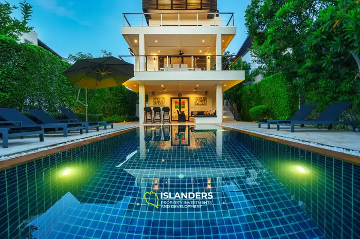 3-bdrm pool villa with panoramic sea view from the top floor (Choeng Mon)