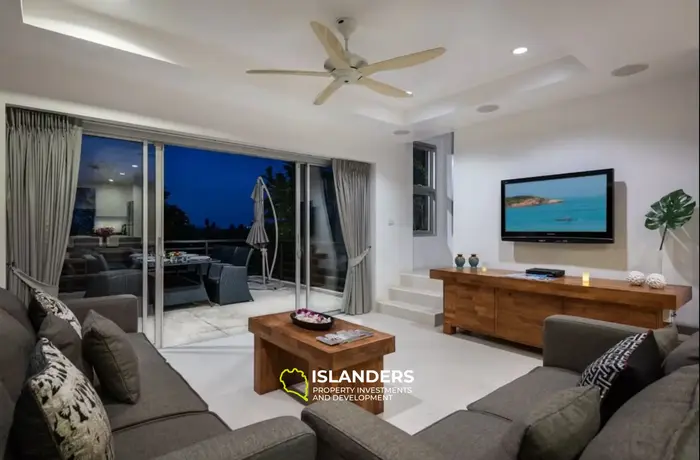 3-bdrm pool villa with panoramic sea view from the top floor (Choeng Mon)