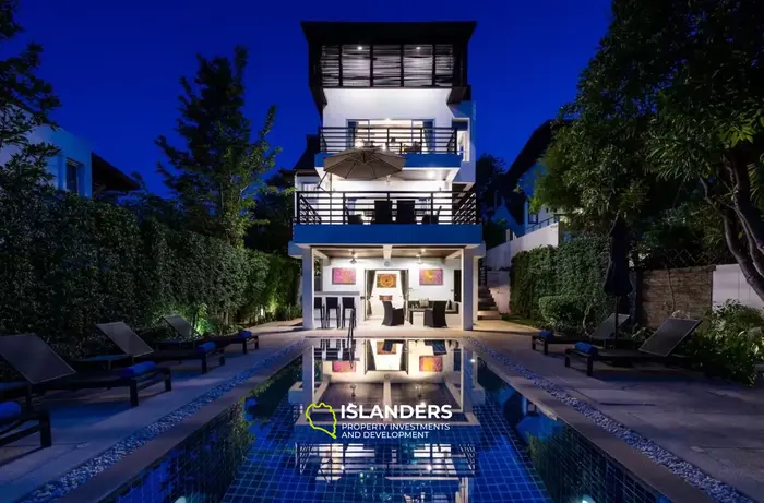 3-bdrm pool villa with panoramic sea view from the top floor (Choeng Mon)