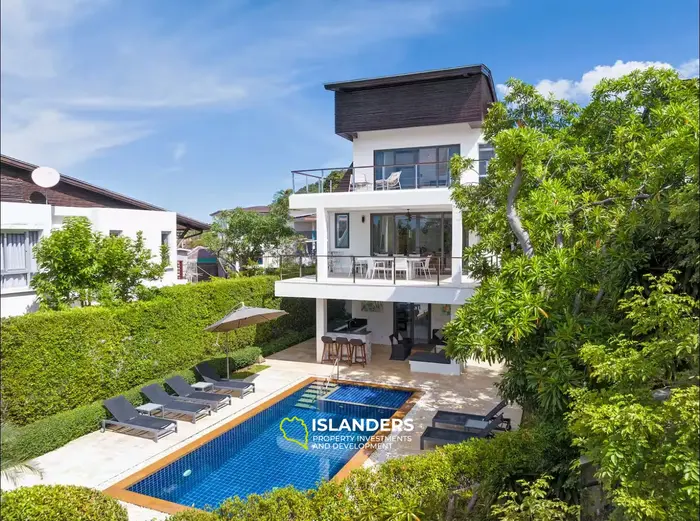 3-bdrm pool villa with panoramic sea view from the top floor (Choeng Mon)