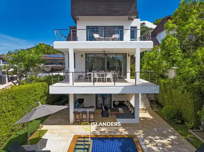 3-bdrm pool villa with panoramic sea view from the top floor (Choeng Mon)