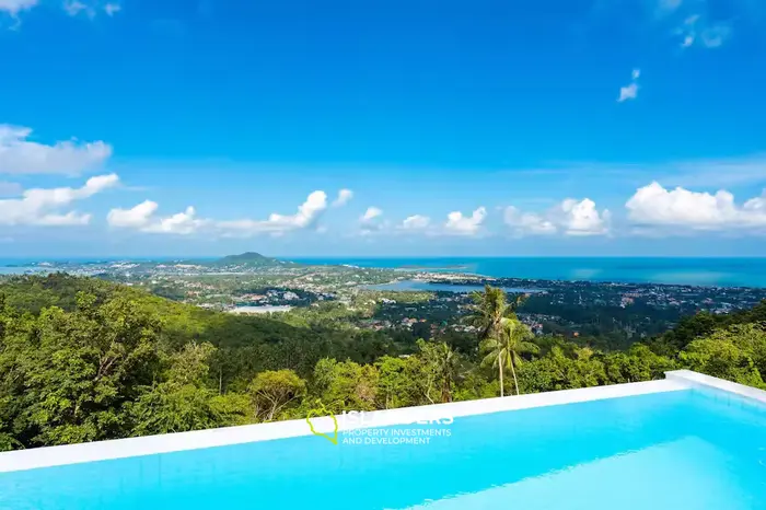 New mountain villa with pool and sea view (Bophut)