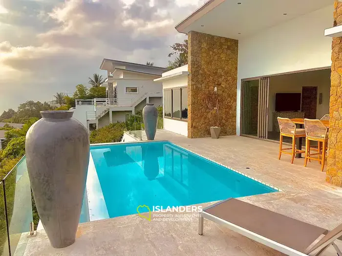 New mountain villa with pool and sea view (Bophut)