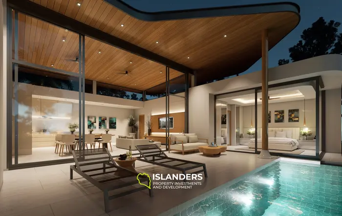 Three-bdrm pool villa with see view, large windows and a sitting area (Plai Laem)