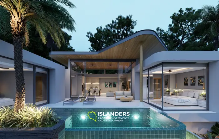 Three-bdrm pool villa with see view, large windows and a sitting area (Plai Laem)