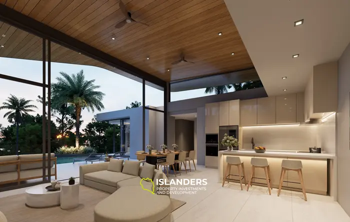 Three-bdrm pool villa with see view, large windows and a sitting area (Plai Laem)