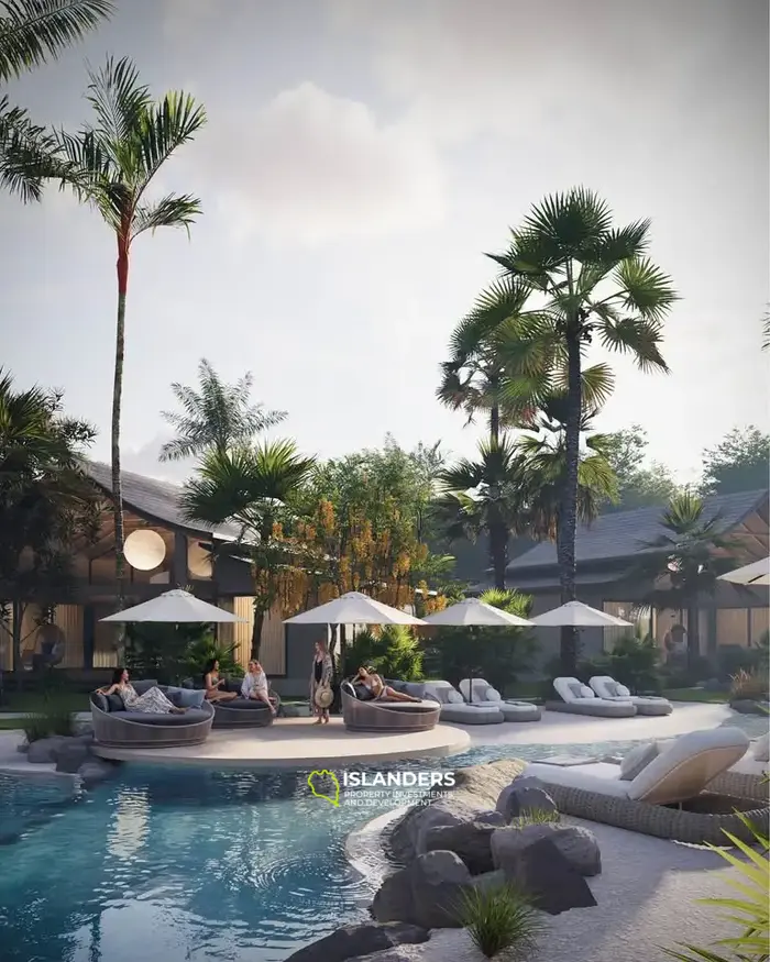 Two-bdrm villa in a complex with a swimming pool, playground and restaurant (Maenam)