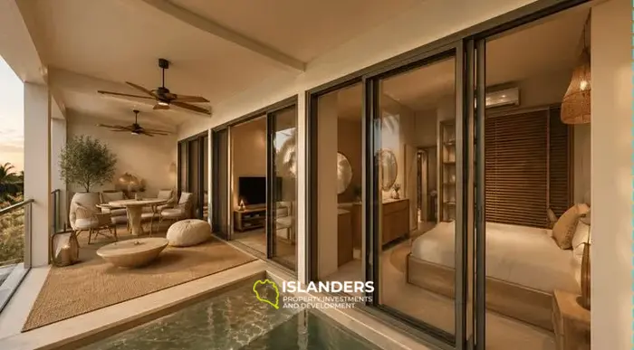 2-bdrm apartment with a pool, 5 minutes from the beach (Na Mueang)