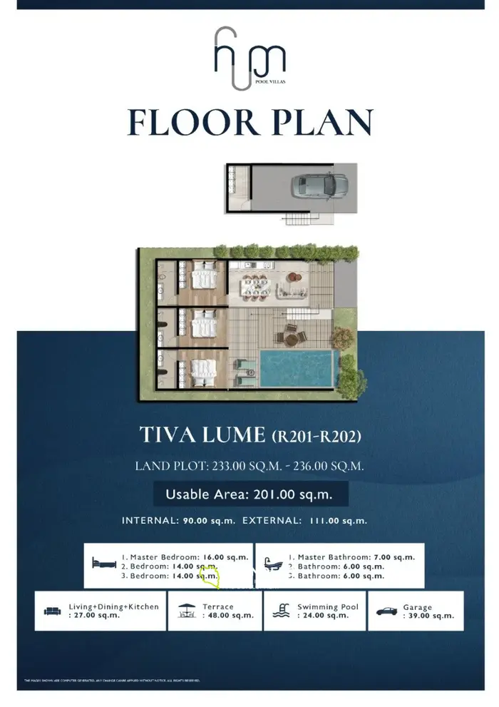 3-bdrm pool villa with fully furnished (Lamai)
