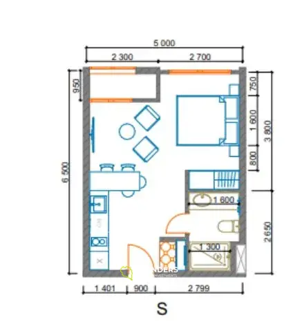 A modern studio apartment in a residential complex with well-developed infrastructure (Bophut)