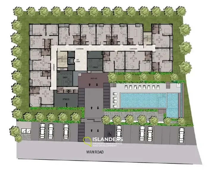 One-bdrm apartment in a modern residential complex (Bophut)