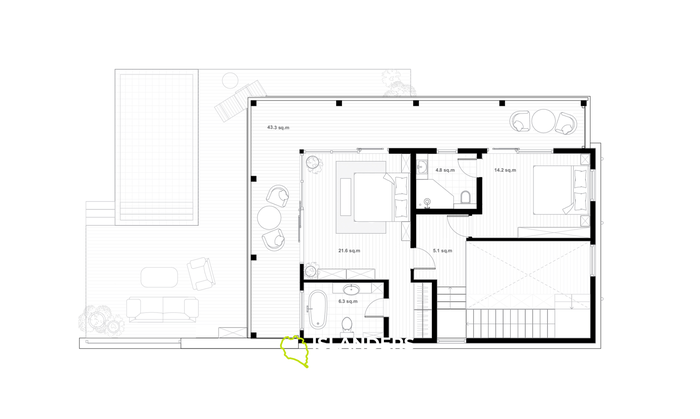 3-bdrm pool villa with sea view on a gentle slope (Bophut)
