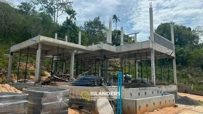 Modern 3-bdrm pool villa with views of the sea and sunsets (Maenam)