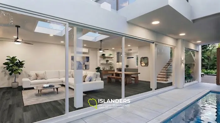 Modern 3-bdrm pool villa with views of the sea and sunsets (Maenam)