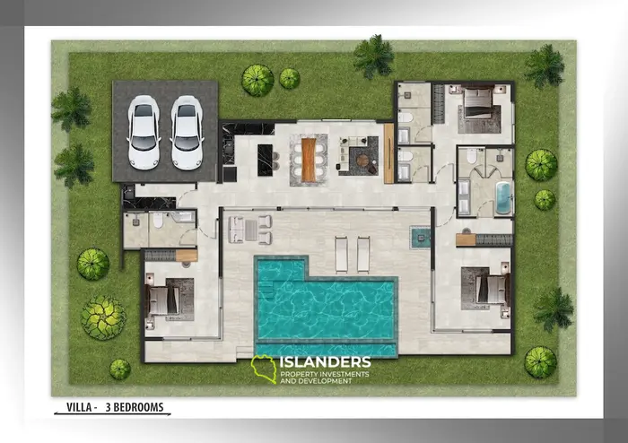 Spacious 3-bdrm pool villa in a tropical setting (Lamai)