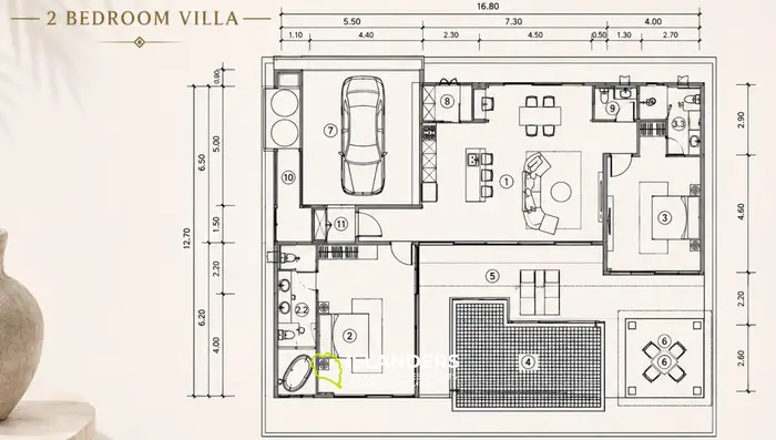 2-bdrm pool villa with panoramic views 3 minutes from the beach (Lamai)