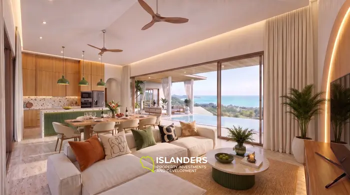 2-bdrm pool villa with panoramic views 3 minutes from the beach (Lamai)