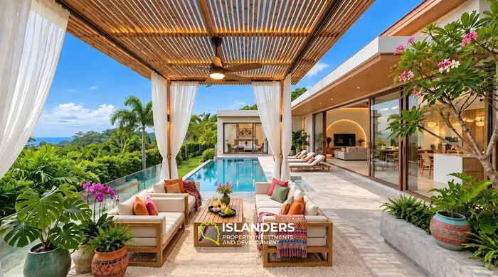 2-bdrm pool villa with panoramic views 3 minutes from the beach (Lamai)