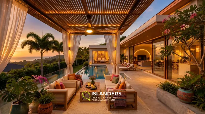 2-bdrm pool villa with panoramic views 3 minutes from the beach (Lamai)